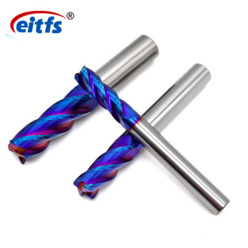Blue Coated HRC 65 Carbide End Mill with Inch Sizes